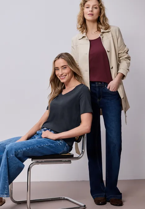 Basic Shirt in een 2-pack shadowed navy/truffle red