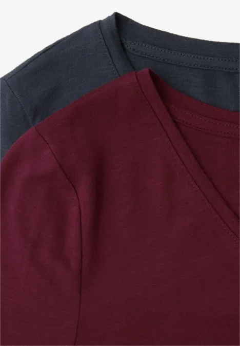 Basic Shirt in een 2-pack shadowed navy/truffle red