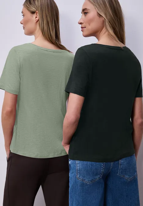 Basic T-Shirt mit Kurzarm im 2er-Pack mint leaf/deep bound green Basic T-Shirt mit Kurzarm im 2er-Pack mint leaf/deep bound green