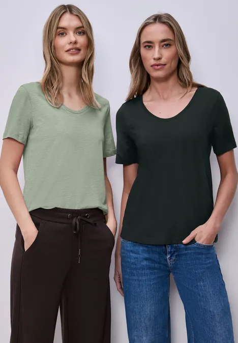 Basic T-Shirt mit Kurzarm im 2er-Pack mint leaf/deep bound green Basic T-Shirt mit Kurzarm im 2er-Pack mint leaf/deep bound green