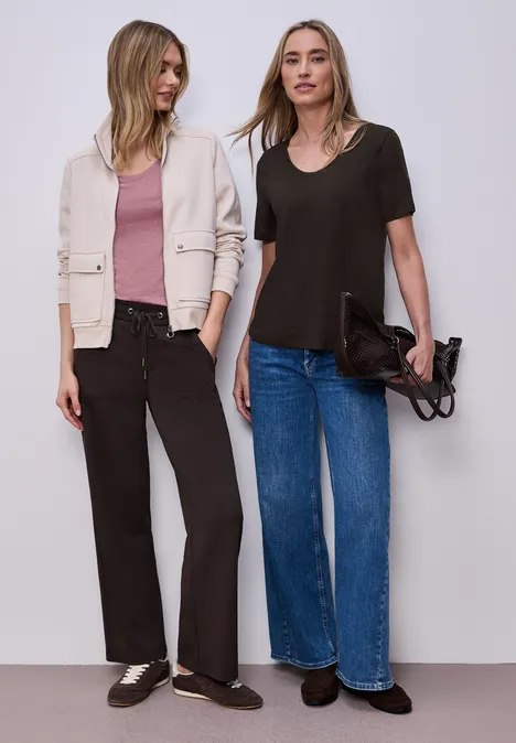 Basic T-Shirts im 2er-Pack espresso brown/clouded blush