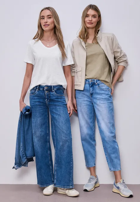 Basic T-Shirts im 2er-Pack white/timeless beige