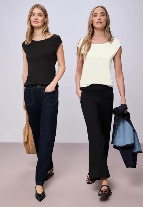 Basic Shirts im 2er-Pack off white/black