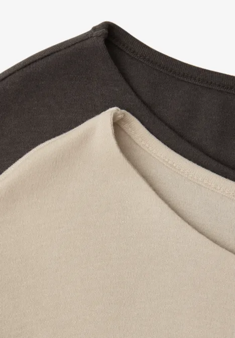 T-shirts basiques en pack de 2 cotton beige/espresso brown