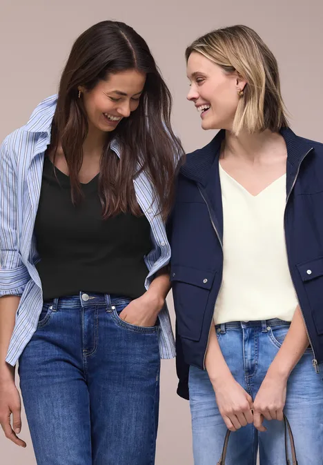 Koszulki z dekoltem w kształcie serca w opakowaniu po 2 szt. off white/black