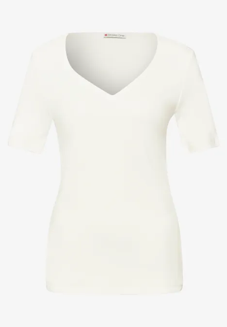 Koszulki z dekoltem w kształcie serca w opakowaniu po 2 szt. off white/black