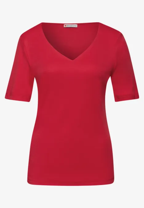 Shirt met hartvormige halslijn in een pak van 2 black/salsa red