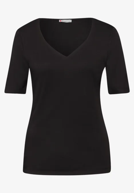 Shirt met hartvormige halslijn in een pak van 2 black/salsa red