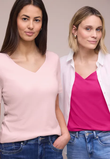 T-Shirts mit Herzausschnitt im 2er-Pack magenta dream/minimal rose T-Shirts mit Herzausschnitt im 2er-Pack magenta dream/minimal rose