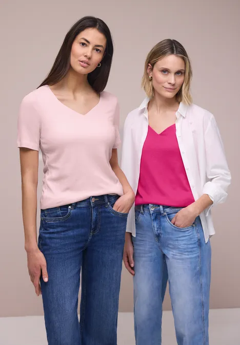 T-Shirts mit Herzausschnitt im 2er-Pack magenta dream/minimal rose T-Shirts mit Herzausschnitt im 2er-Pack magenta dream/minimal rose