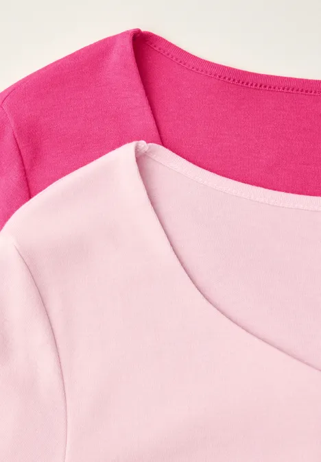 T-Shirts mit Herzausschnitt im 2er-Pack magenta dream/minimal rose T-Shirts mit Herzausschnitt im 2er-Pack magenta dream/minimal rose