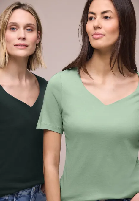 T-shirts avec encolure en cœur en pack de 2 mint leaf/deep bound green