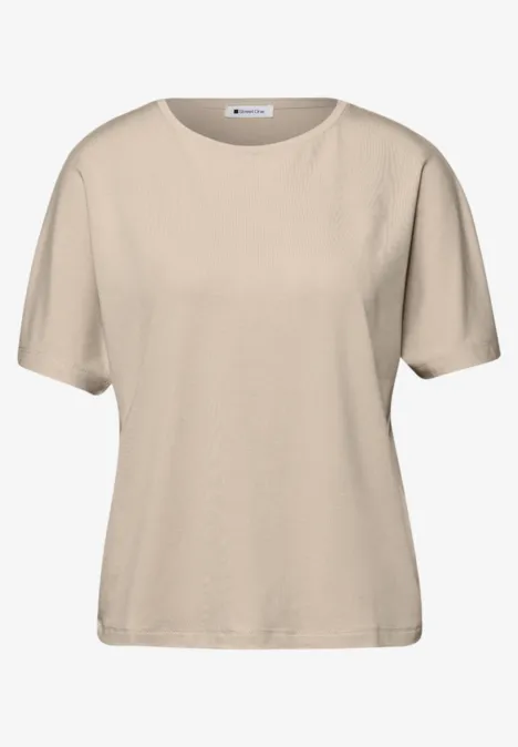 Basic Shirt met schouders cotton beige