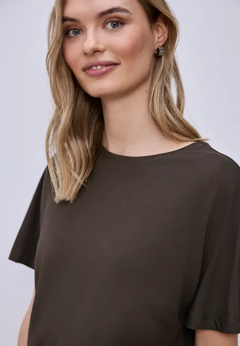 Basic Shirt met schouders espresso brown