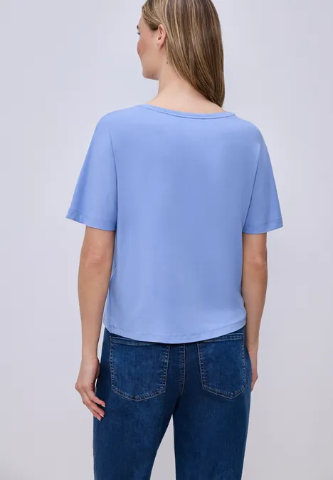 Basic Shirt met schouders drift blue