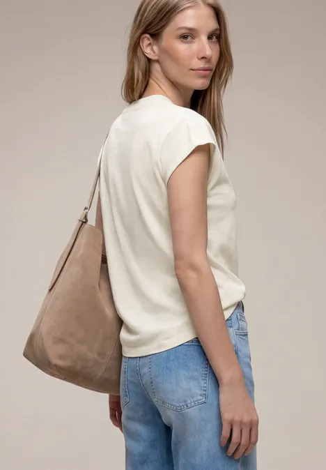 Koszulka na ramiączkach z dekoltem w szpic off white