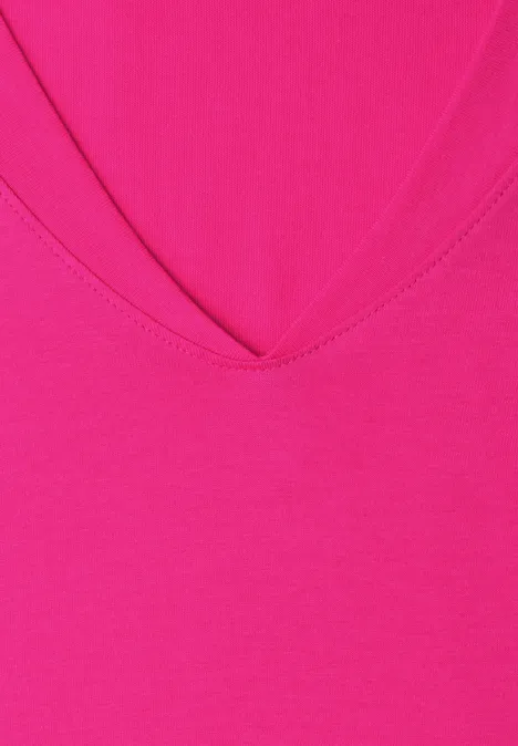 Dropped Shoulder Shirt mit V-Neck magenta dream