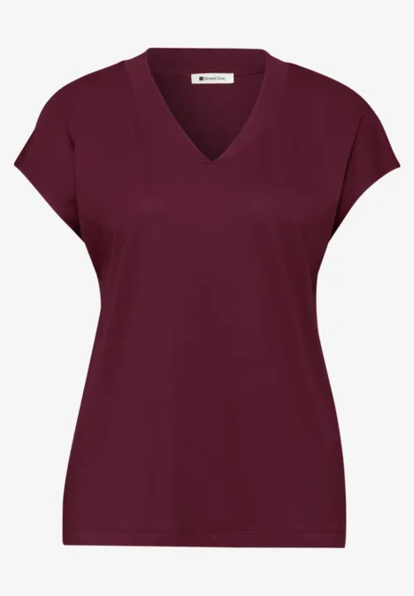 Koszulka na ramiączkach z dekoltem w szpic truffle red