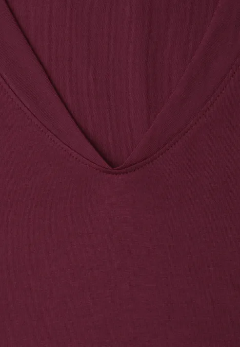 Koszulka na ramiączkach z dekoltem w szpic truffle red