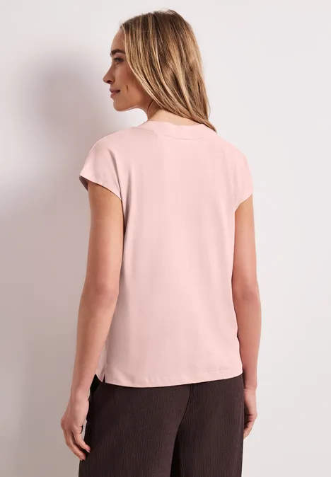Dropped Shoulder Shirt mit V-Neck minimal rose Dropped Shoulder Shirt mit V-Neck minimal rose
