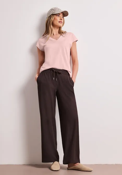 Dropped Shoulder Shirt mit V-Neck minimal rose Dropped Shoulder Shirt mit V-Neck minimal rose
