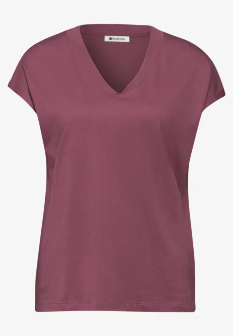 Chemise dropped shoulder avec col en V dark clouded blush