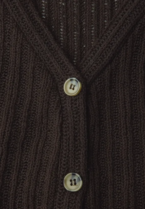 Gilet avec col en V et patte de boutonnage espresso brown