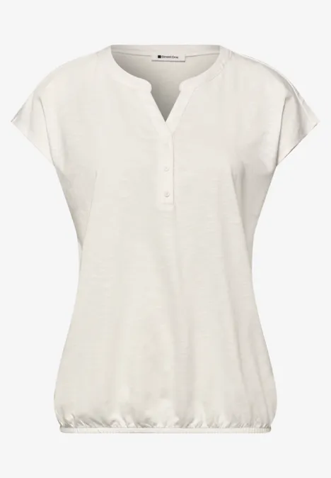 Dropped Shoulder Shirt mit Split Neck off white