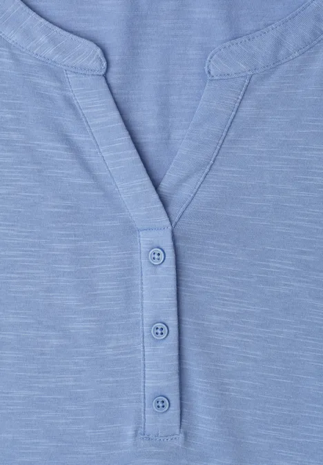 Chemise dropped shoulder avec col fendu drift blue