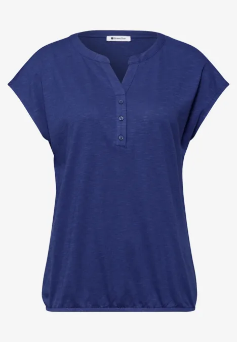 Dropped Shoulder Shirt mit Split Neck amparo blue