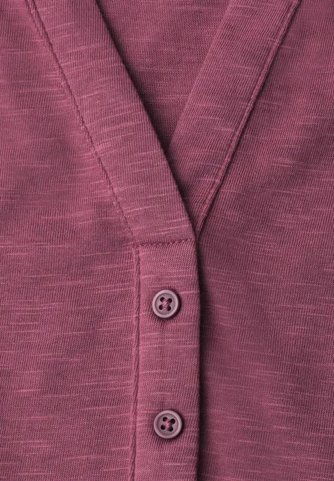 Dropped Shoulder Shirt mit Split Neck dark clouded blush