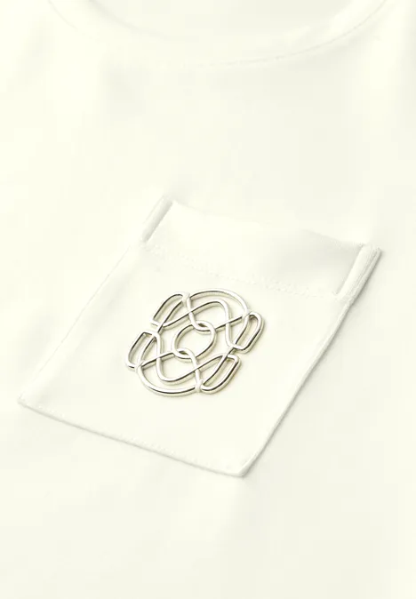 T-Shirt mit Rundhals und Deko-Detail off white