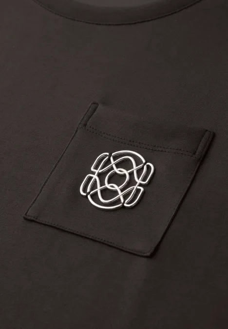 T-Shirt mit Rundhals und Deko-Detail espresso brown