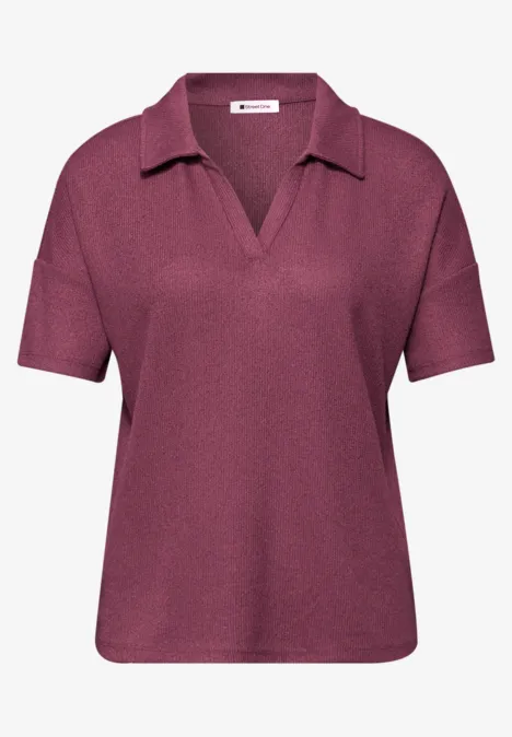 Kurzarm Poloshirt in Unifarbe dark clouded blush Kurzarm Poloshirt in Unifarbe dark clouded blush