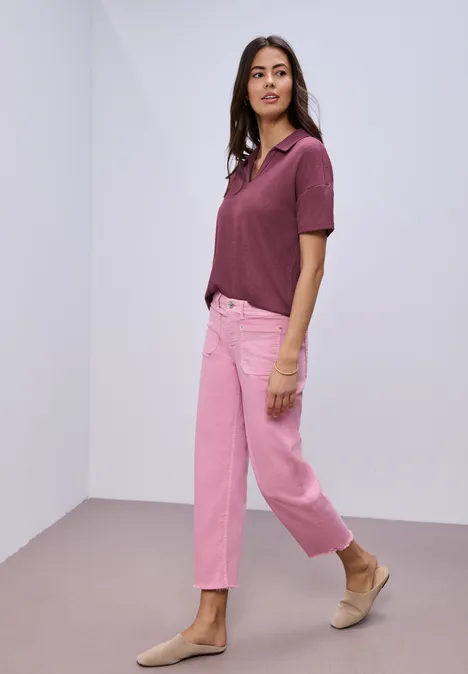 Kurzarm Poloshirt in Unifarbe dark clouded blush Kurzarm Poloshirt in Unifarbe dark clouded blush