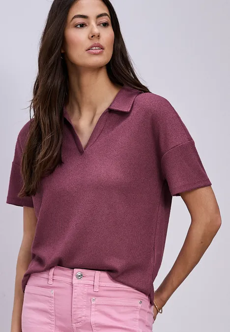 Kurzarm Poloshirt in Unifarbe dark clouded blush Kurzarm Poloshirt in Unifarbe dark clouded blush