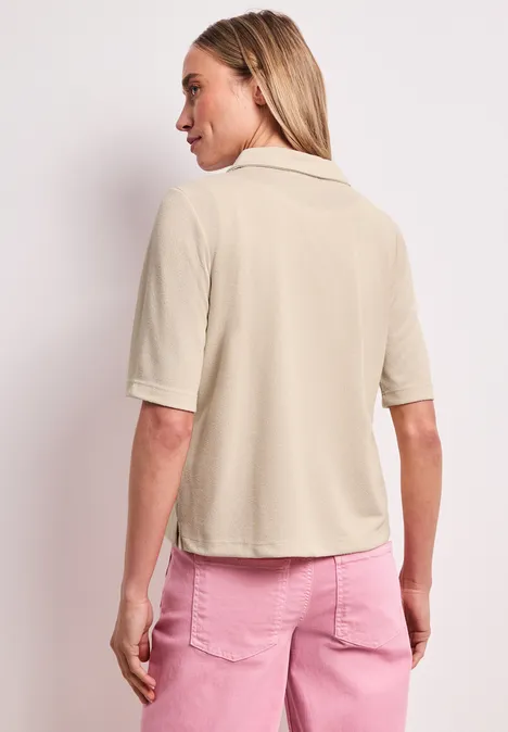 T-shirt à manches courtes avec patte de boutonnage moonstone sand