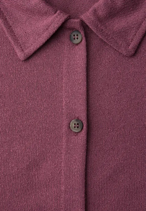 T-shirt à manches courtes avec patte de boutonnage dark clouded blush