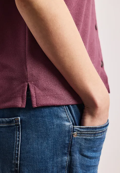 T-shirt à manches courtes avec patte de boutonnage dark clouded blush