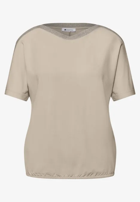 Dropped Shoulder Shirt mit Glitzer clay sand