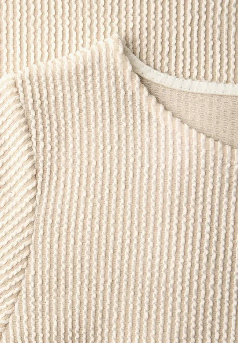 T-shirt à manches courtes avec rayures structurées clay sand