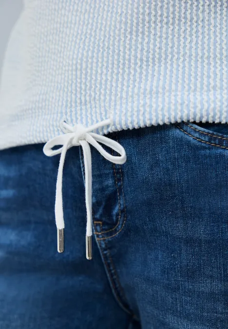 T-shirt à manches courtes avec rayures structurées calm blue