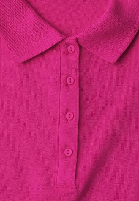 Kurzarm Poloshirt in Rippstruktur magenta dream Kurzarm Poloshirt in Rippstruktur magenta dream