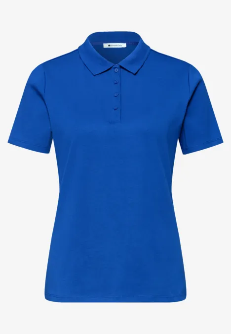 Poloshirt met korte mouwen en geribde structuur amparo blue