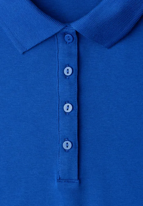 Poloshirt met korte mouwen en geribde structuur amparo blue