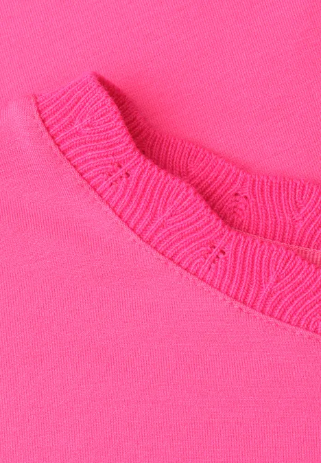 T-Shirt mit Rundhals und Deko-Tape magenta dream