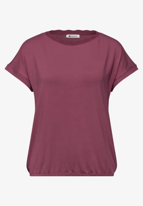 T-shirt à col rond avec bande décorative dark clouded blush