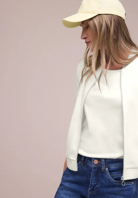 Blouson avec fermeture éclair et structure off white