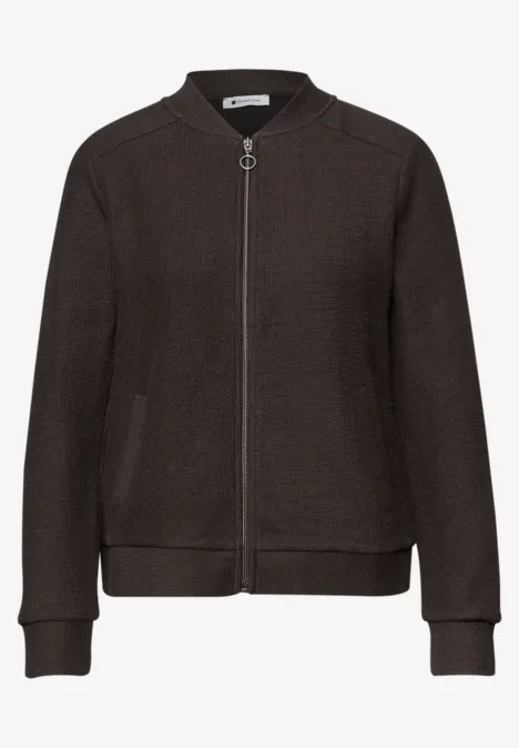 Blouson avec fermeture éclair et structure espresso brown
