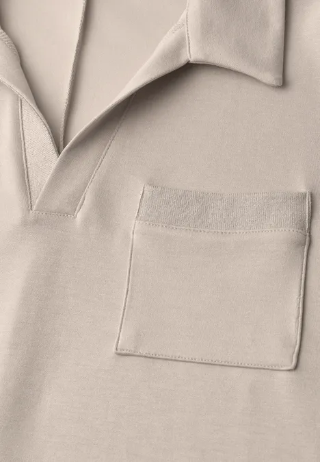Kurzarm Poloshirt mit Glitzer clay sand